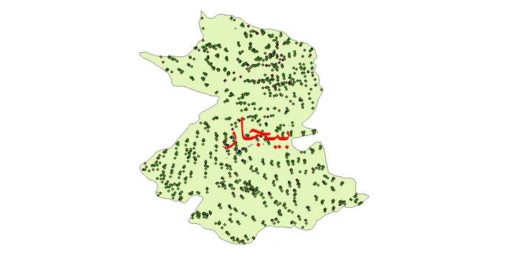 دانلود نقشه شیپ فایل جمعیت نقاط شهری و روستایی شهرستان بیجار از سال 1335 تا 1395