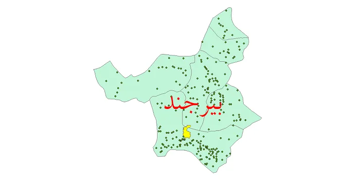 دانلود نقشه شیپ فایل (GIS) تقسیمات سیاسی شهرستان بیرجند سال 1400