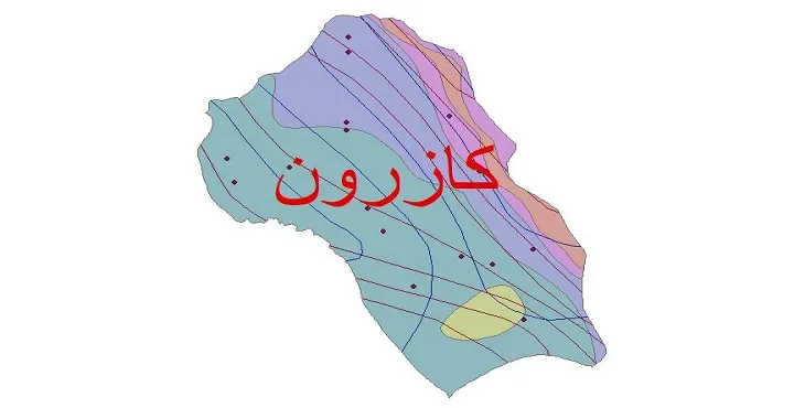 نقشه شیپ‌ فایل اقلیم‌شناسی شهرستان کازرون + 7 لایه اقلیمی