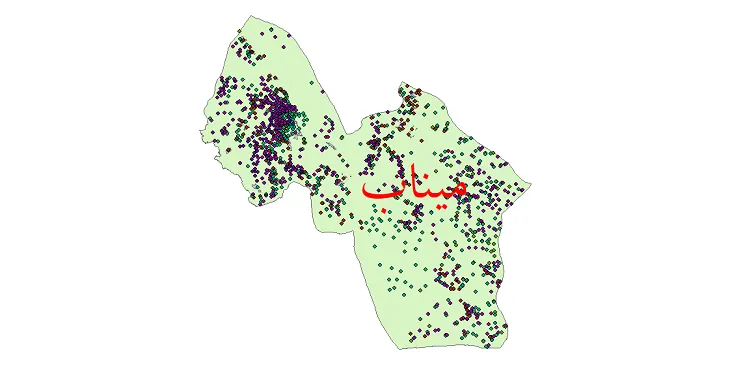 دانلود نقشه شیپ فایل جمعیت نقاط شهری و روستایی شهرستان میناب از سال 1335 تا 1395