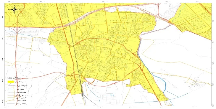 نقشه خیابان‌ها و معابر شهر ری + عکس کیفیت بالا
