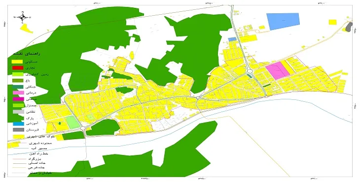 نقشه شیپ فایل (GIS) شهر اهرم 1404 + عکس با کیفیت