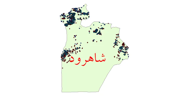 دانلود نقشه شیپ فایل جمعیت نقاط شهری و روستایی شهرستان شاهرود از سال 1335 تا 1395