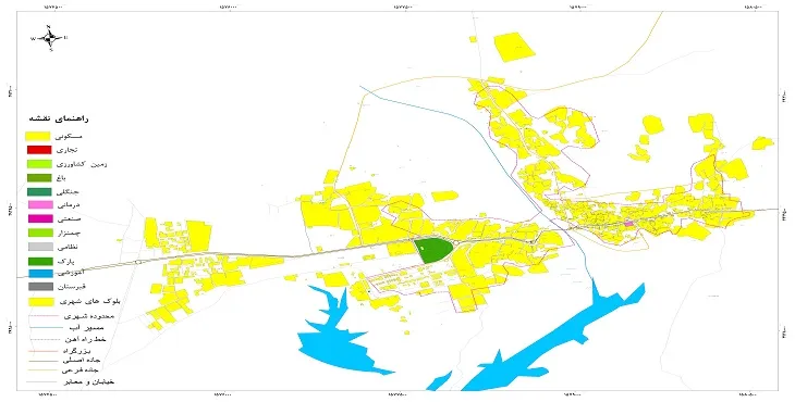 نقشه شیپ فایل (GIS) شهر پیشین 1404 + عکس با کیفیت