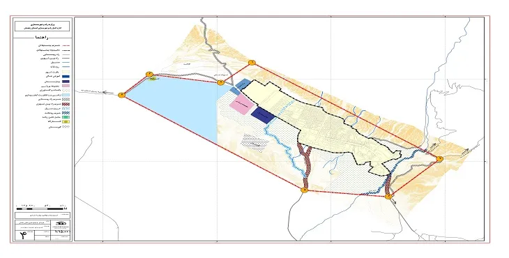نقشه محدوده و حریم شهر آب بر | کیفیت بالا