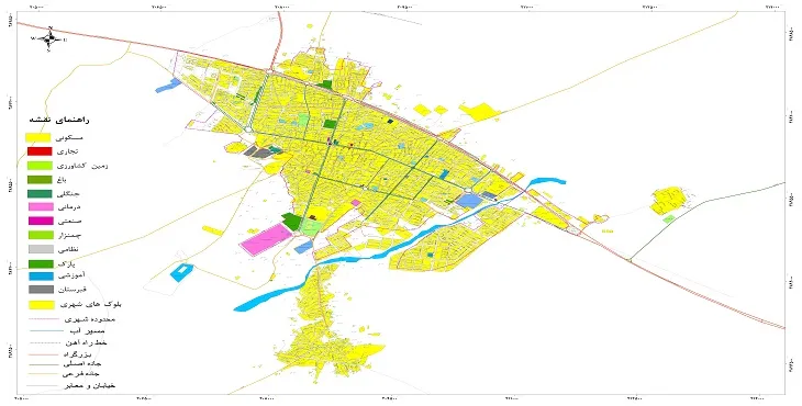 نقشه شیپ فایل (GIS) شهر قروه 1404 + عکس با کیفیت