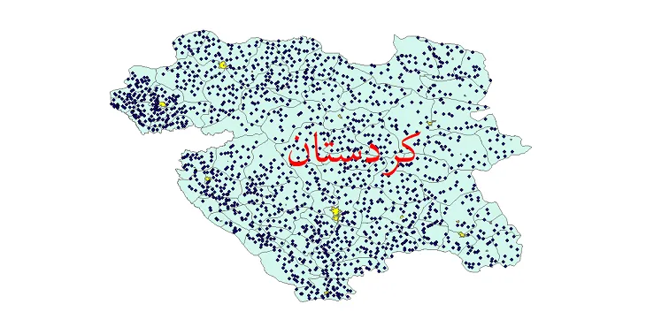 دانلود نقشه شیپ فایل (GIS) تقسیمات سیاسی استان کردستان سال 1400
