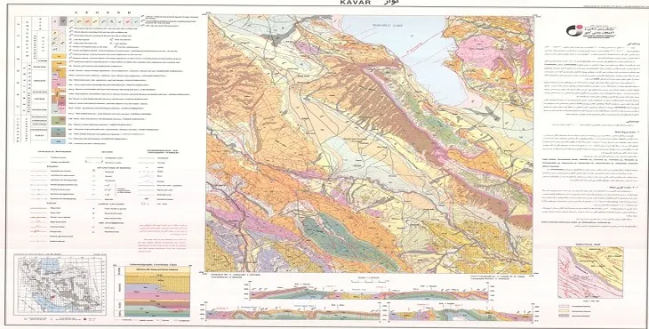 نقشه زمین‌ شناسی محدوده شهری کوار + تصویر با کیفیت بالا