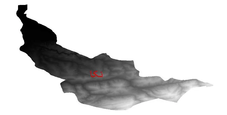 دانلود نقشه دم (DEM) شهرستان نکا | دقت 30 متر