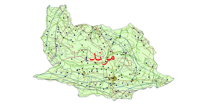 دانلود نقشه های شیپ فایل شهرستان مرند + کاملترین لایه GIS